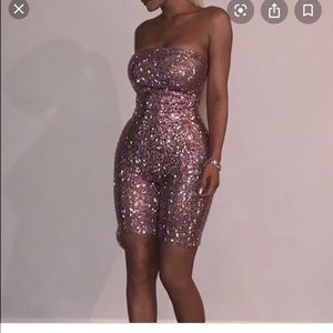 NWT FASHION NOVA Birthday Bash Sequin Romper